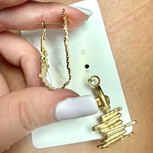 Diamond Jools gold stainless steel coral earrings
