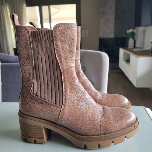 Hispanitas leather boots used, anatomical, beige brown