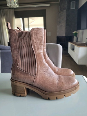 Hispanitas leather boots used, anatomical, beige brown