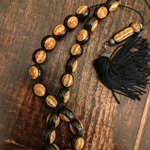 Worry beads with saints like new, ebony and handmade iconography