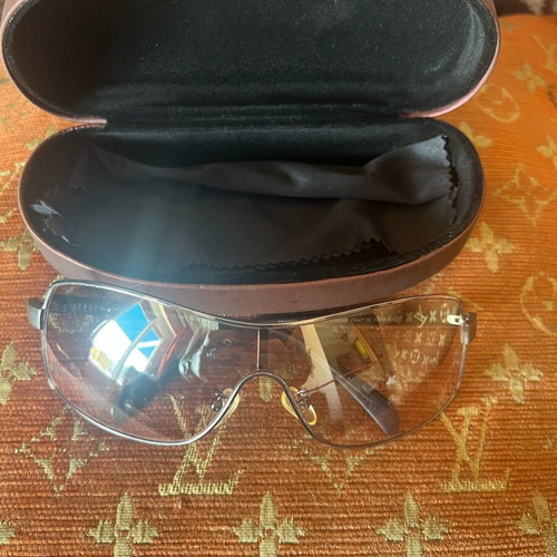 Franco Ferreti handmade mask glasses new, beige and gold