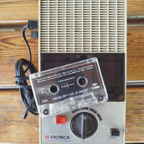 Picnica P-71AC vintage portable cassette recorder used, 1970s-80s