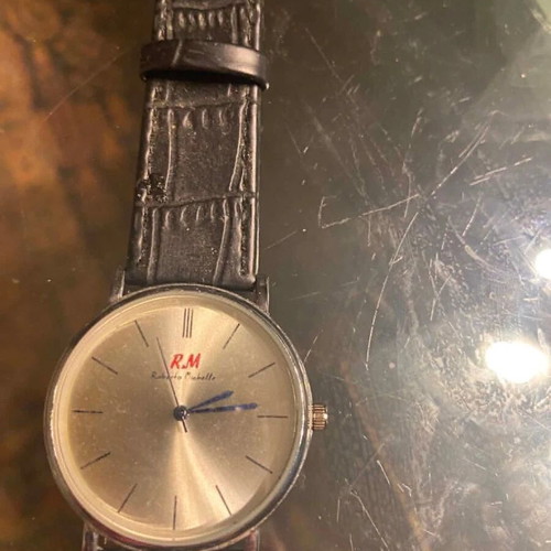 Roberto Michelle watch used with silver dial and black leather strap