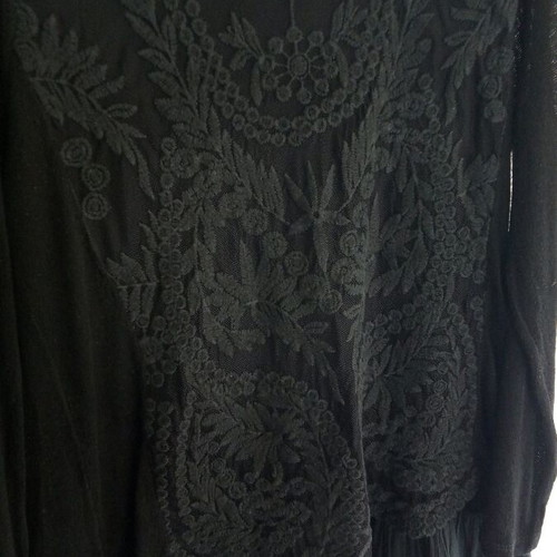 Black knit dress with lace front, like new, sizes M-L