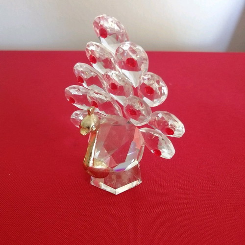 Crystal peacock new, elegant decorative with bronze