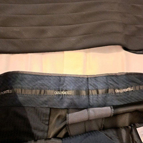 Italian Carlo Pignatelli groom suit like new with shirt, tie and belt