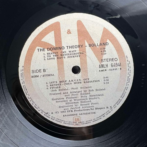 Bolland The Domino Theory LP vinyl like new, electronic