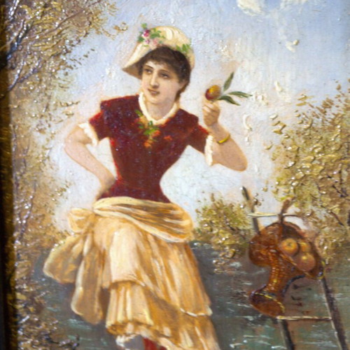 Pair of Antique Oil Paintings on Wooden Panels used, c. 1890–1910