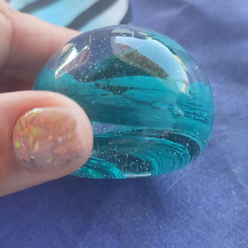 Crystal ball with blue waves new