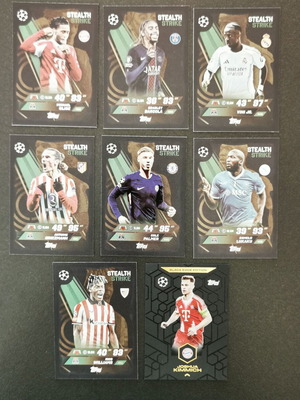 Topps Match Attax 2025/26 collectible lot with Stealth Strike and Black Edge Edition