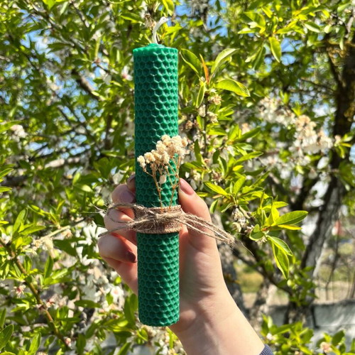 Handmade green candle new