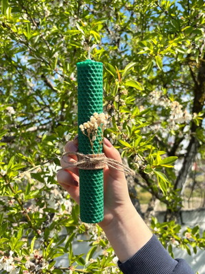 Handmade green candle new