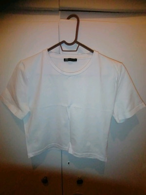 Zara short-sleeve all white shirt like new, size L