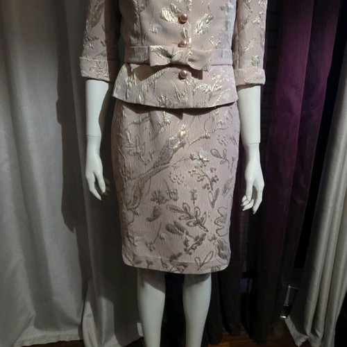 Forel dress with matching jacket like new, size 36, pink and gold