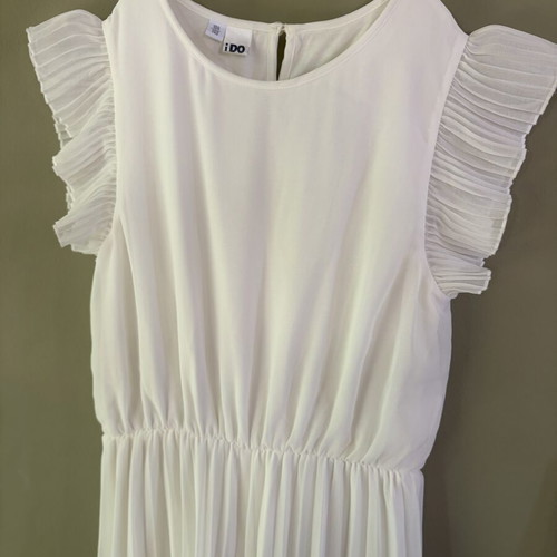 iDO Girls' Pleated White Jumpsuit Like New, Size 140 cm