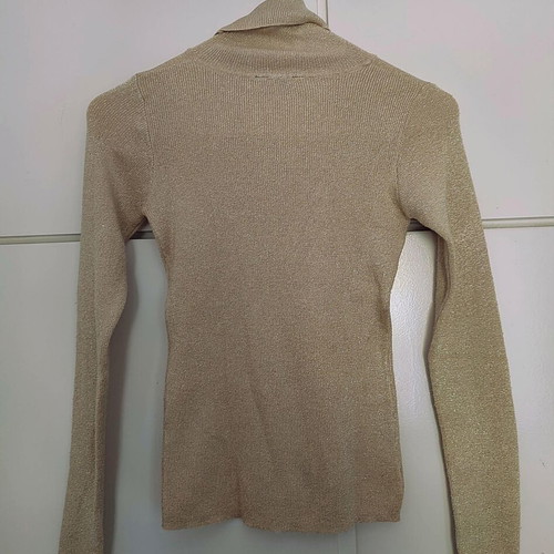 Tally Weijl turtleneck sweater like new, small, beige with gold thread
