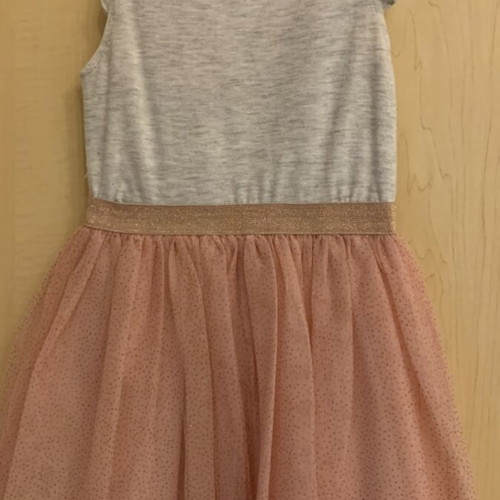 Primark girls' dress used, grey, size 110 cm for ages 4-5