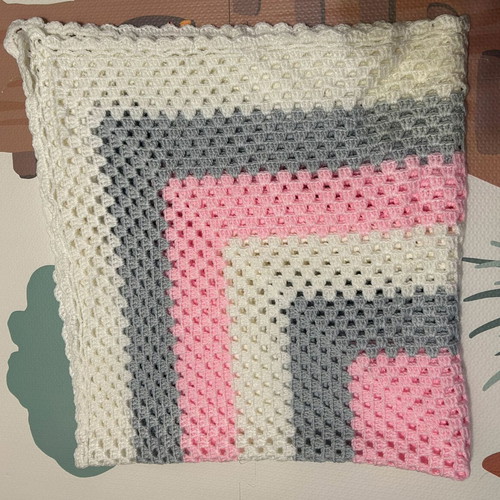 Handmade baby blanket new with natural materials 100 x 95 cm
