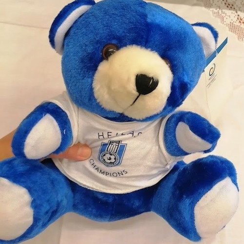 EPO Blue and White Plush Bear with Official Licensed Product Tag