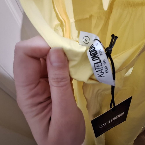 Kate London midi yellow backless dress with wide skirt new