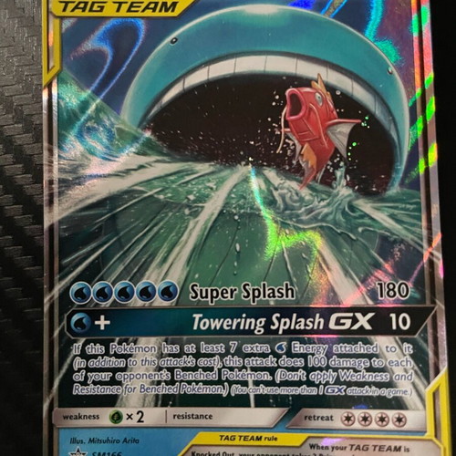 Pokemon Card Magikarp & Wailord GX SM Black Star Promo 166 like new