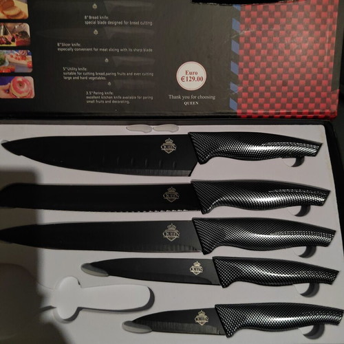Queen Kitchen Knife Set 5 Pieces new with Non-Stick Coating