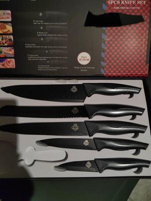 Queen Kitchen Knife Set 5 Pieces new with Non-Stick Coating