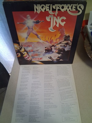 Nigel Foxxe's Inc War of the Godz metal LP, original Greek edition