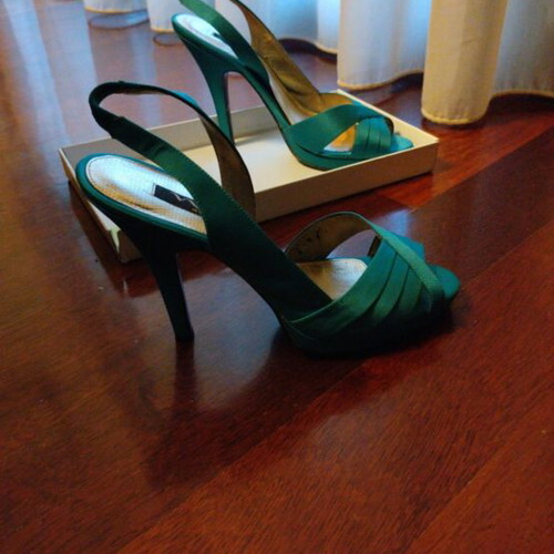Women's satin petrol sandals size 39 used