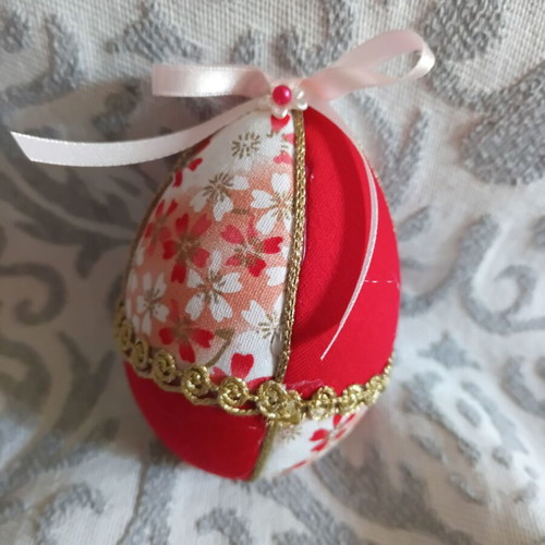 Set of 3 decorative Easter eggs 8 cm, like new, red