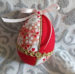 Set of 3 decorative Easter eggs 8 cm, like new, red