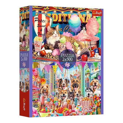Puzzle 2 images kittens and puppies new, 2x500 pieces