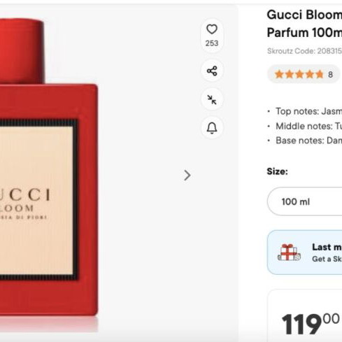Gucci Bloom Ambrosia di Fiori 100 ml like new eau de parfum