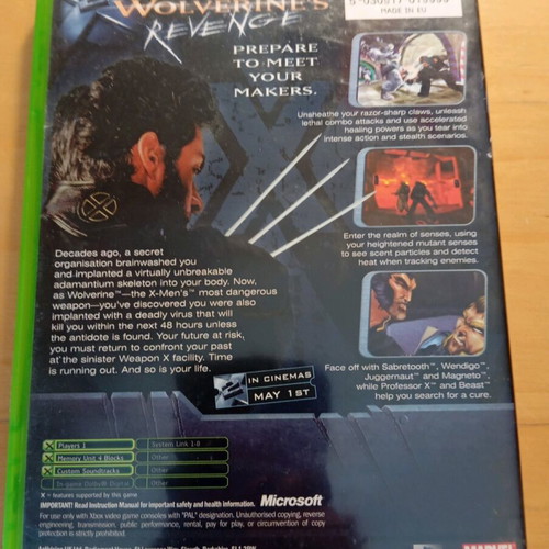 X-Men 2: Wolverine's Revenge Xbox game like new