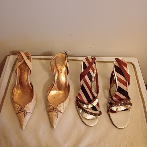 Shoes pack of 6 size 36, like new, colorful platform sandals