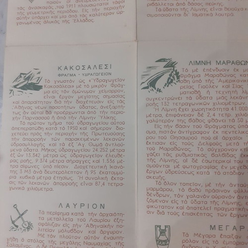 Map of Attica used, Greek Water Company 1960s