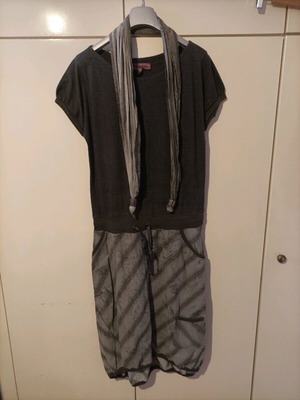 Attrattivo long spring dress, gray, size L