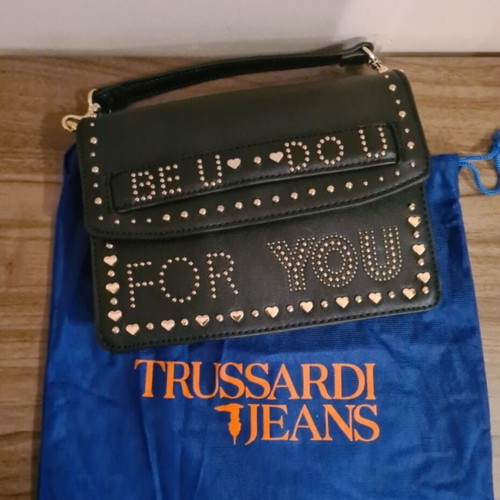 Trussardi Jeans bag like new, black with gold details