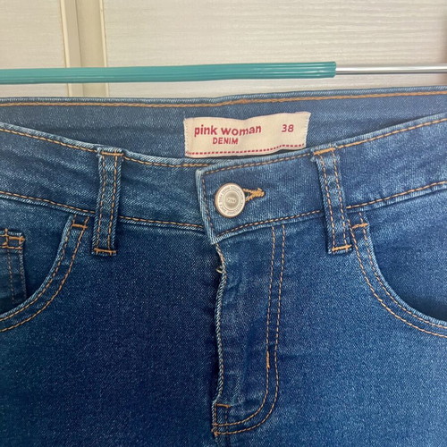 Pink Woman elastic jeans like new, size M 38 10, blue