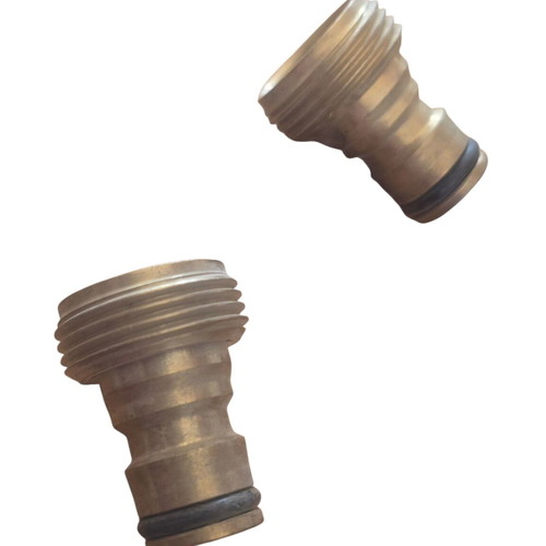 Brass faucet connectors new, set of 2 for garden watering
