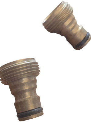 Brass faucet connectors new, set of 2 for garden watering