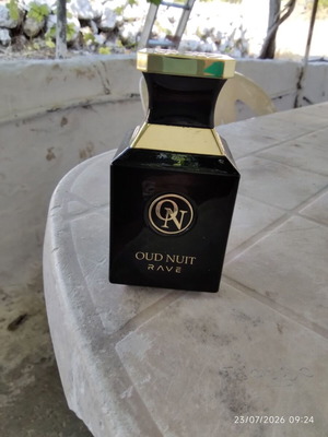 Oud Nuit Rave Arabic Perfume Bottle empty, used