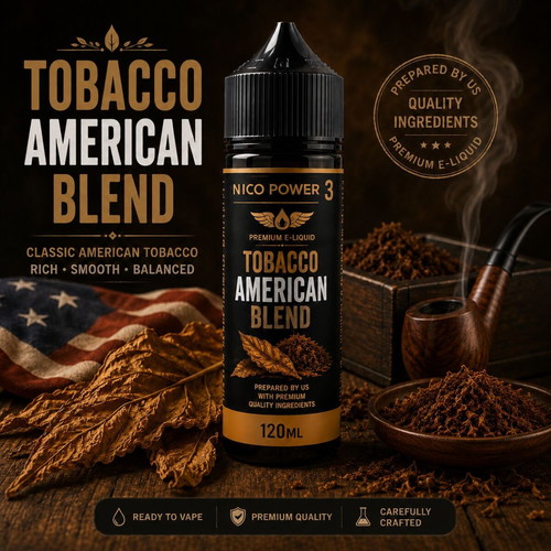 Tobacco American Blend Nico Power 3 120ml e-liquid