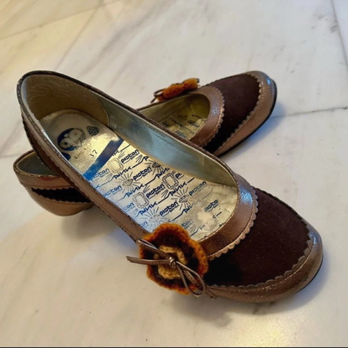 Piston brown/bronze ballerinas size 37 like new, low heel