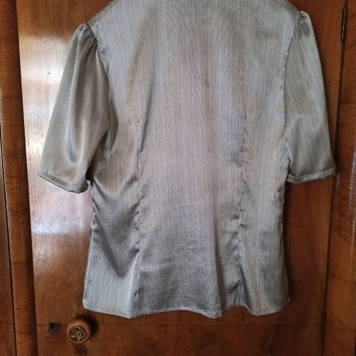 Raxevsky women's summer shirt refurbished, medium size, gray with stripes
