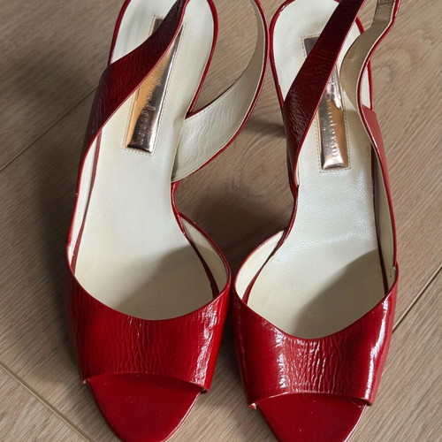 Rupert Sanderson Vogue Heels size 38 red patent leather used