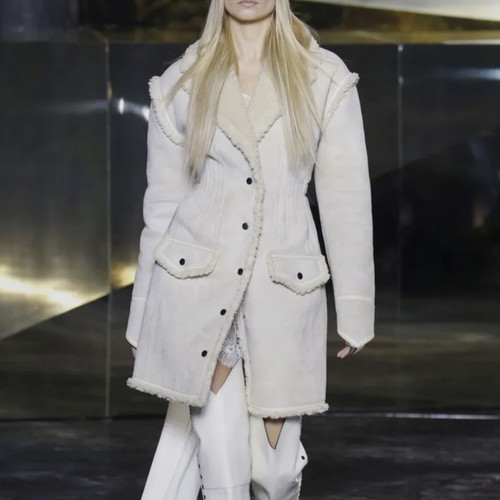 H&M Studio suede and faux shearling coat like new