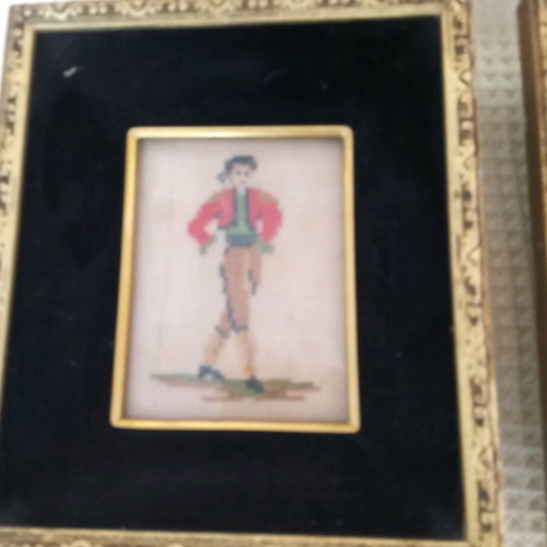 Frames used, set of three embroidered, sizes 0.17x0.15 and 0.20x0.20