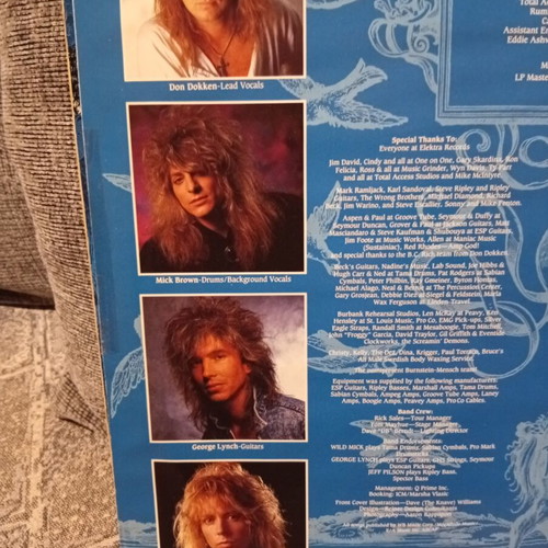 Dokken Back For The Attack vinyl record like new, rock