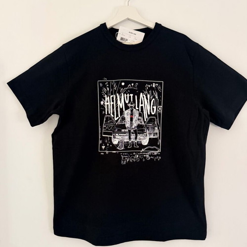 Helmut Lang μπλούζα με στρογγυλή λαιμόκοψη, μαύρη, μέγεθος Large